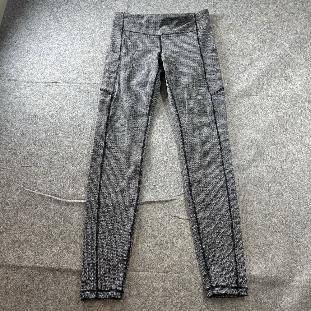 Lululemon Leggings Size 8 Speed Up Tight 28" LuxtremeLuon Variegated Knit Black